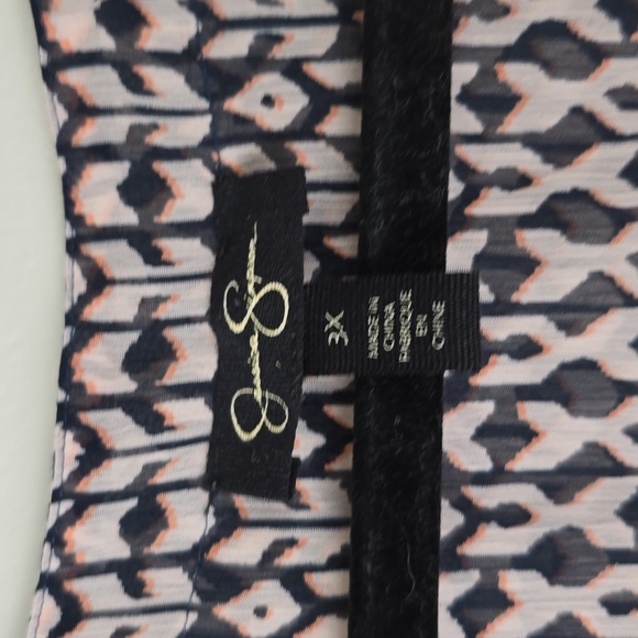 Jessica Simpson geometric design lace up blouse top - Picture 2 of 4